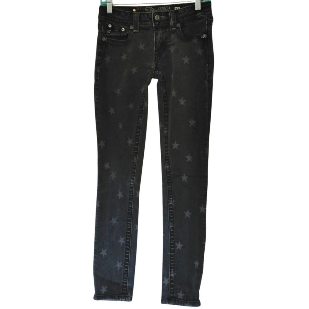 Miss Me Jr girl's Skinny Rise black jeans star print, St#P589152, size 27